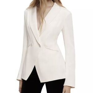Veronica Beard Cream Tailored Blazer